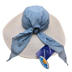 Caribbean Joe‎ Womens Sun Hat Wide Brim Packable Straw Beach Vacation